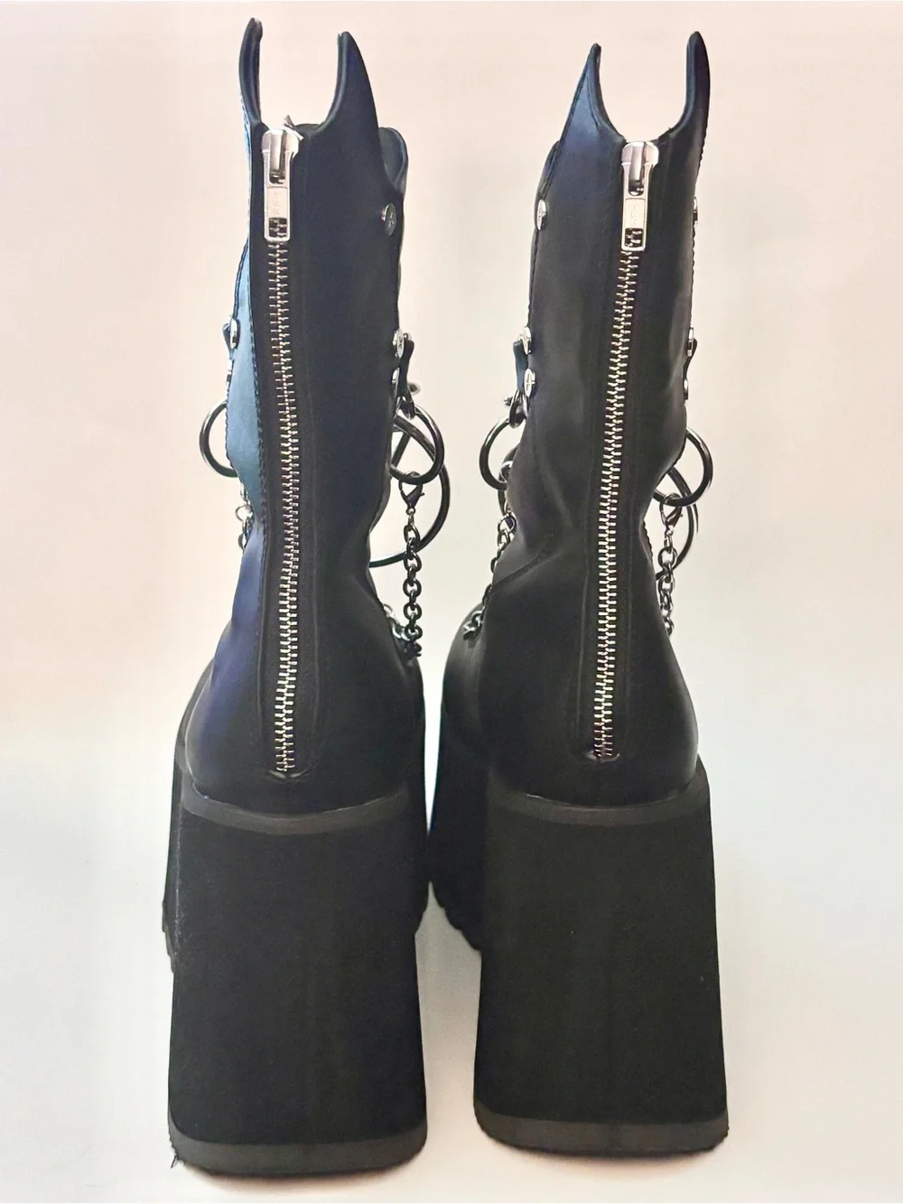 Demonia Black Ritual Chain Platform Gothic Boots